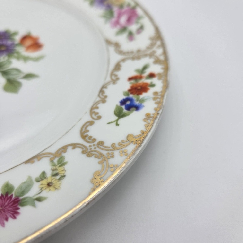 3 Rosenthal Selb Bavaria Dresden Flowers Bread Plates 6.75 Inch 1924 Germany - Picture 5 of 7